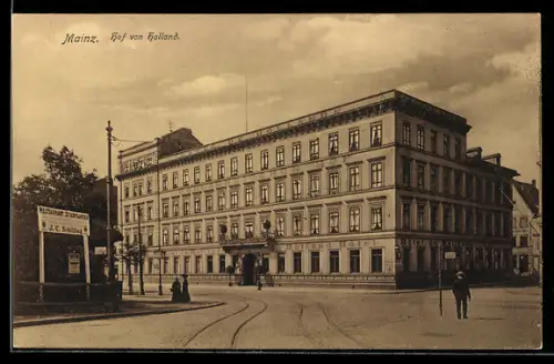 AK Mainz, Hotel Hof von Holland, Aussenansicht