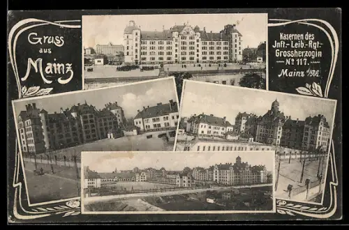 AK Mainz, Kasernen des Inft.-Leib-Rgt.-Grossherzogin No. 117