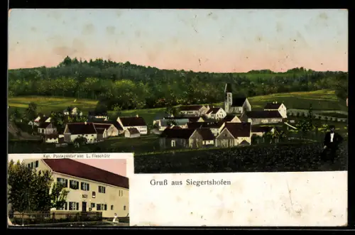 AK Siegertshofen, Kgl. Postagentur von L. Fleschütz