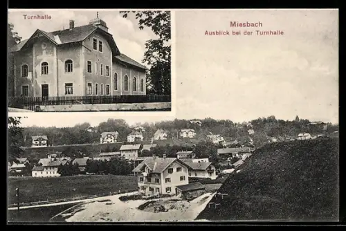 AK Miesbach, Turnhalle, Blick auf einen Teil der Ortschaft