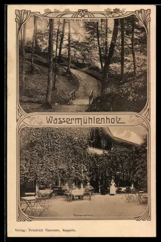 AK Kappeln /Schlei, Gasthof Wassermühlenholz, Partie im Wald