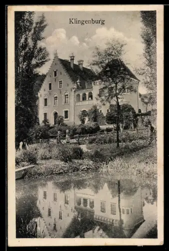 AK Jettingen-Scheppach, Blick zum Schloss Klingenburg
