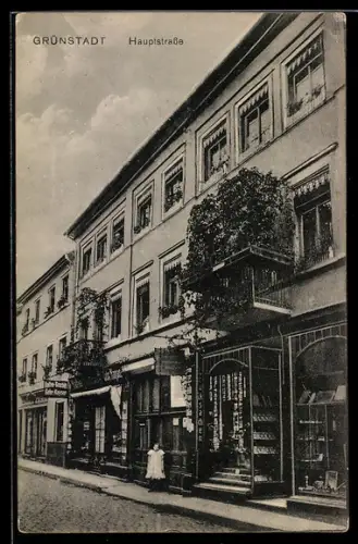 AK Grünstadt / Pfalz, Kaffee-Geschäft Gebr. Kayser in der Hauptstrasse