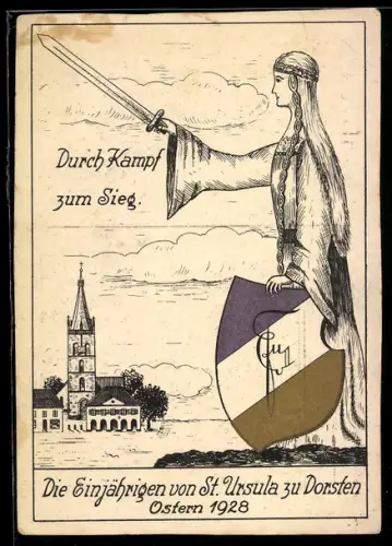 AK Dorsten, Einjähriges von St. Ursula zu Dorsten 1928, Wappen