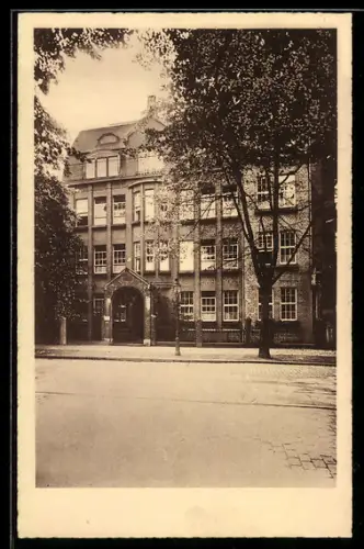 AK Hamburg-Hohenfelde, Elise Averdieck-Schule, Strassenansicht Wartenau