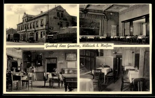 AK Wölkisch /Meissen, Gasthof Herr Gevatter, Inh. A. Löbe