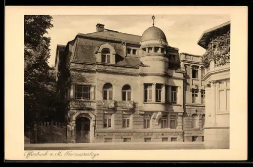 AK Offenbach a. M., Gebäude der Freimaurerloge im Sonnenschein