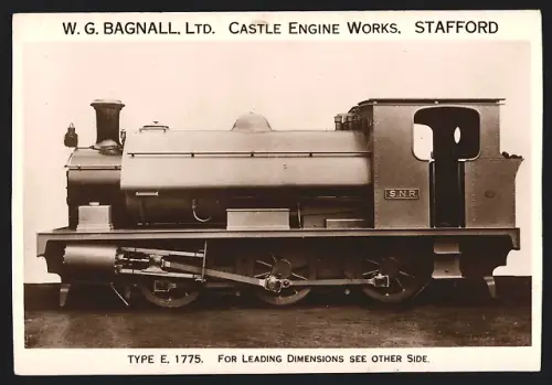 Fotografie britische Eisenbahn, Dampflok S.N.R. Type E 1775, W.G. LTD Castle Engine Works Stafford