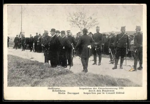 AK Inspektion der schweizerischen Grenzbesetzung durch den Bundesrat, 1914