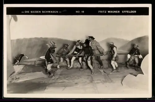 AK Sonneberg /Thür., Neue Spielzeugschau 1935, Die Sieben Schwaben