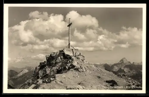 Foto-AK Nebelhorn Gipfelkreuz