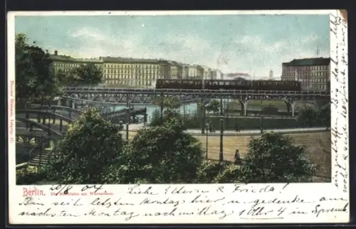 AK Berlin-Kreuzberg, die Hochbahn am Wassertor