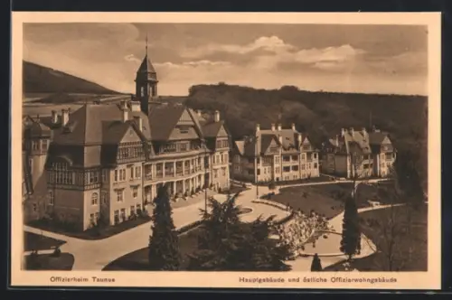 AK Falkenstein /Taunus, Offiziersheim Taunus, Hauptgebäude und östliche Offizierwohngebäude