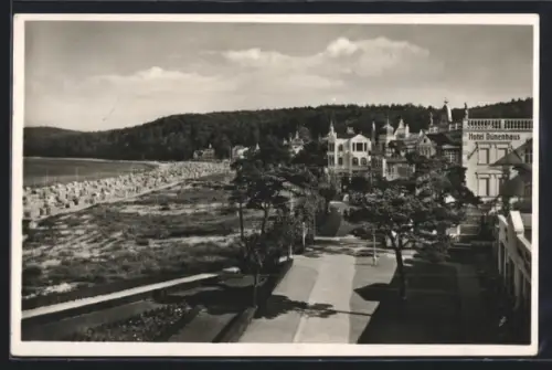AK Binz auf Rügen, Hotel Dünenhaus und Villen am Strande