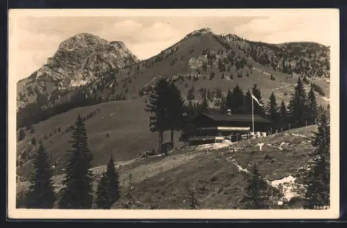 AK Bayrischzell, Gasthaus Tanneralm mit Wendelstein