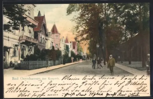 AK Bad Oeynhausen, Strassenpartie am Kurpark