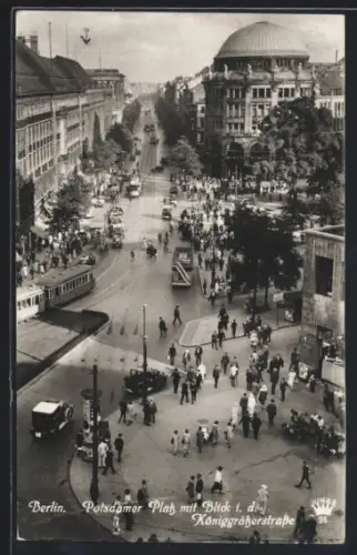 AK Berlin-Tiergarten, Potsdamer Platz, Blick in die Königgrätzerstrasse