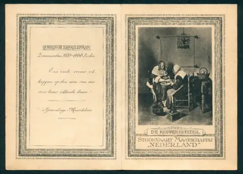 Menükarte Passagierschiff Prins der Nederlanden, 1923, Menü 1. Klasse, De Koppenzetster