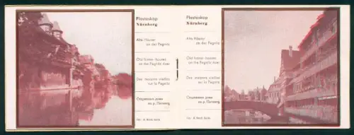 Raumbildalbum Nürnberg, 14 Plastoskop-Raumbilder, Frauentor, Tiergärtnertor, Gänsemännchen-Brunnen, Alte Häuser Pegnitz