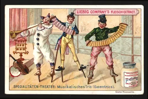 Sammelbild Liebig, Specialitäten-Theater, Musikalisches Trio, Excentrics