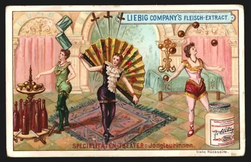 Sammelbild Liebig, Specialitäten-Theater, Jongleurinnen