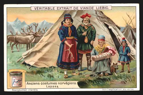 Sammelbild Liebig, Anciens costumes norvégiens, Lapons