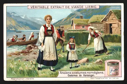 Sammelbild Liebig, Anciens costumes norvégiens, Costumes de Hardanger