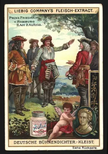 Sammelbild Liebig, Prinz Friedrich von Homburg, II. Act, 2. Auftritt
