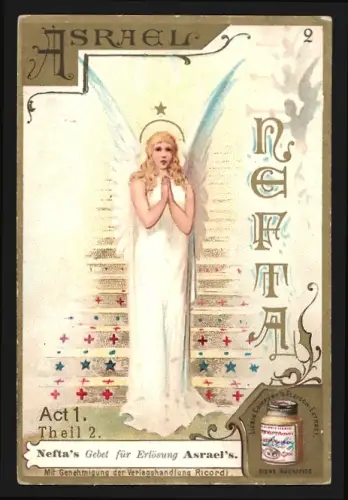 Sammelbild Liebig, Asrael, Nefta`s Gebet für die Erlösung Asraels