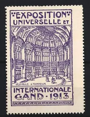 Reklamemarke Gand, Exposition Universelle et Internationale 1913, Vestibule d`Honneur