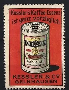 Reklamemarke Gelnhausen, Kessler & Co., Kaffee-Essenz, Kaffeedose