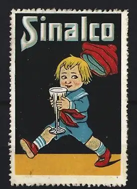 Reklamemarke Sinalco, Limonade, Kind mit Glas