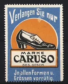 Reklamemarke Caruso, Schuhe, Schuhmodell