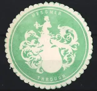 Reklamemarke Messmer Through, Tee, Wappen mit Löwe