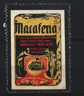 Reklamemarke Marafena, Kaffee-Ersatz, Packung mit Frauenabbildung