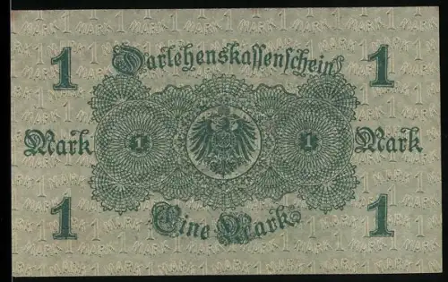 Notgeld Berlin 1914, 1 Mark, Reichsadler und künstlerische Ornamentik