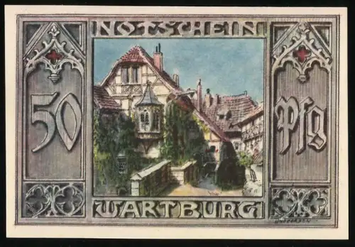 Notgeld Eisenach, 50 Pfennig, Wartburg, Das menschliche Leben in Tiergestalt