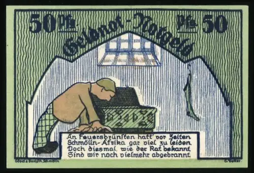 Notgeld Schmölln i. Thür. 1921, 50 Pf, Madonna mit Kind