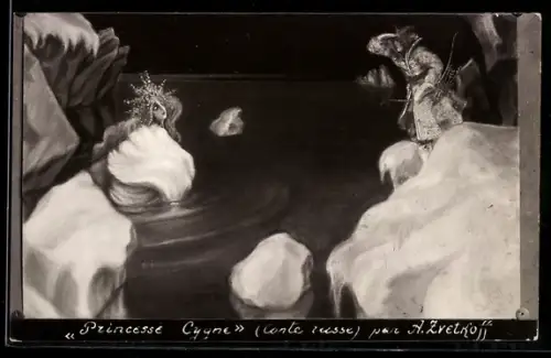 Künstler-AK sign. A. Zvetkoff, Princesse Cygne, Conte Russe