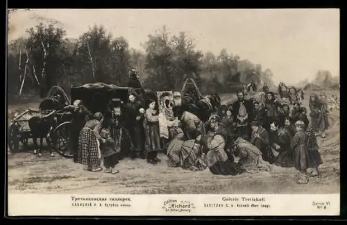 Künstler-AK sign. C. A. Savitzky, Accueil d`une image