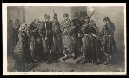 Künstler-AK sign. W. Makovski, Der Verurteilte