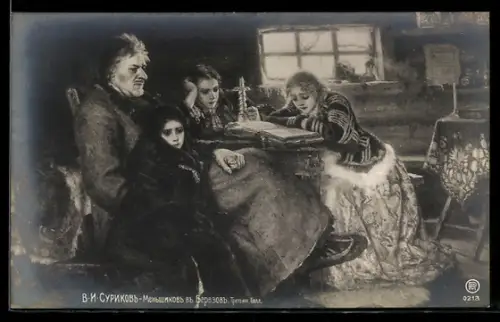 Künstler-AK sign. W. I. Surikow, Menschikoff in Berezow