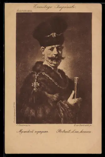 Künstler-AK sign. H. van Rembrandt, Portrait d`une homme