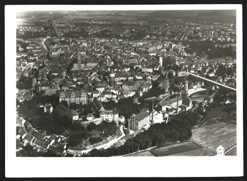 Fotografie Walter Hahn, Dresden, Ansicht Bautzen, Blick über die Stadt aus der Luft