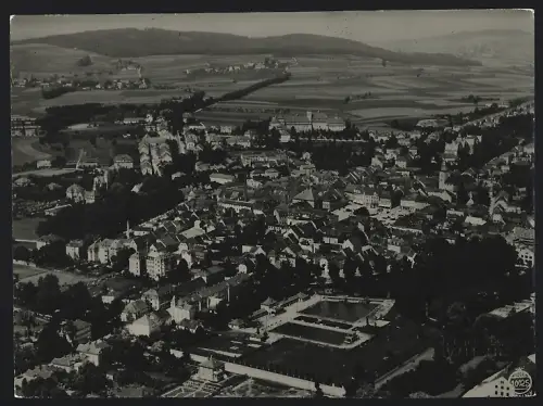Fotografie Walter Hahn, Dresden, Ansicht Bischofswerda, Ortsansicht aus der Luft