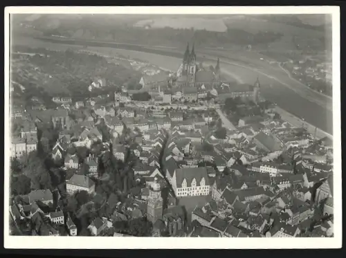 Fotografie Walter Hahn, Dresden, Ansicht Meissen /Elbe, Blick über die Dächer der Stadt, Dom