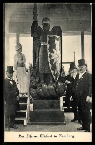 AK Hamburg-Neustadt, Der Eiserne Michael, Nagelung, Kriegshilfe
