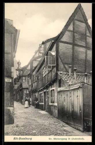 AK Alt-Hamburg, Judenhof am Gr. Bäckergang 31