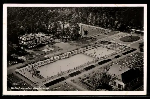 AK Neu-Isenburg, das Waldschwimmbad von oben