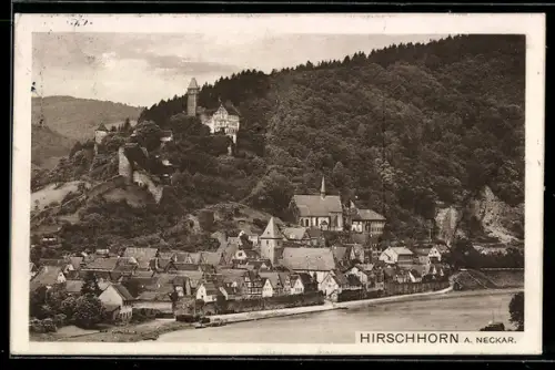 AK Hirschhorn a. Neckar, Teilansicht mit Kirche